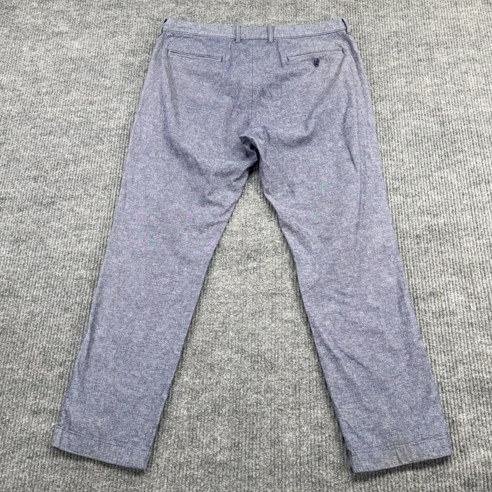 J.Crew 770 Straight Pants Mens 36x32 Blue Chambray Linen Blend Stretch Chino